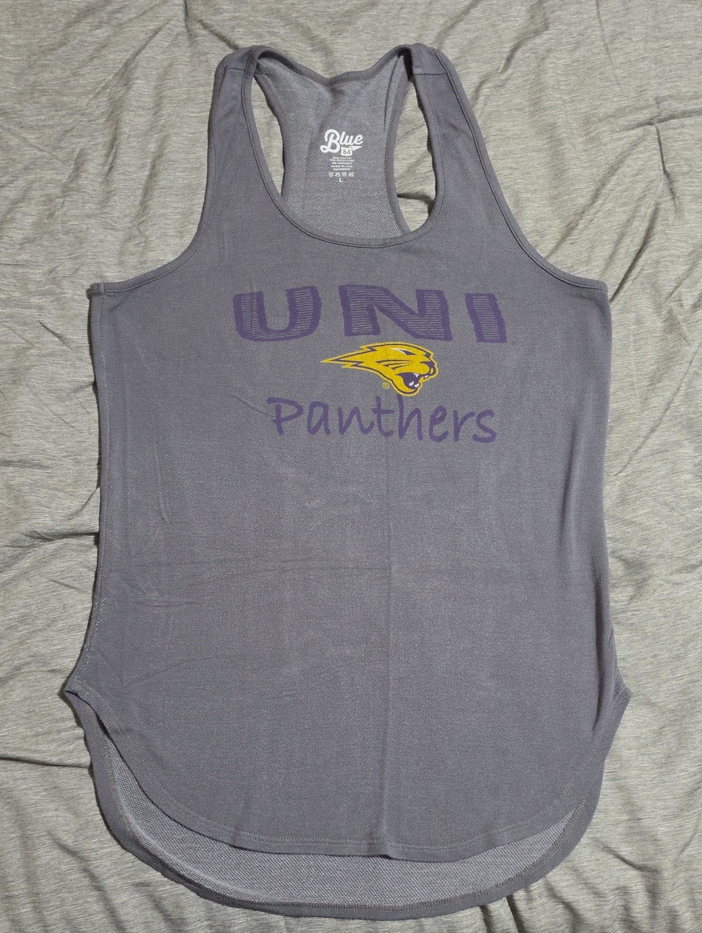 Blue 84 UNI Panthers Racerback Tank - Purple with Yellow Logo